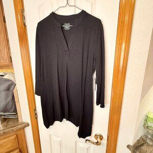 Chico's Ultimate Tee Cotton Slub Tunic, Black, Sz M (Chico's 1) - NWT!!
